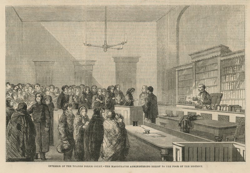 A Temzei Rendőrbíróság belseje alkotó: English School