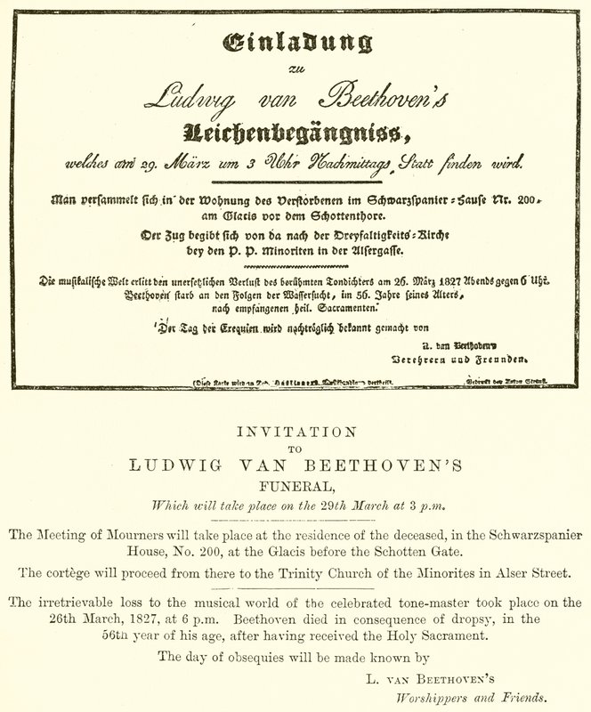 Meghívó Beethoven temetésére alkotó: English School