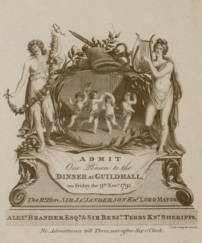 Meghívás egy bankettre a londoni Guildhallban, 1792. november 9-én alkotó: English School