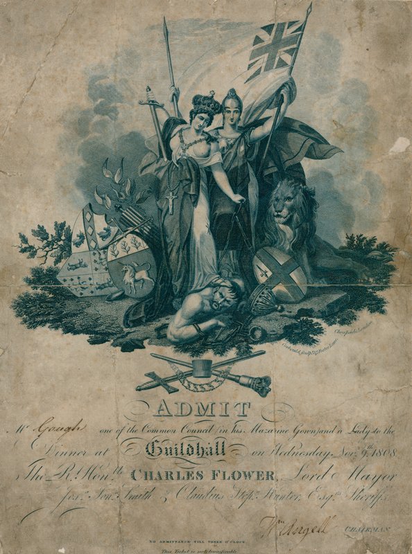 Meghívás egy bankettre a londoni Guildhallban, 1808. november 9-én alkotó: English School