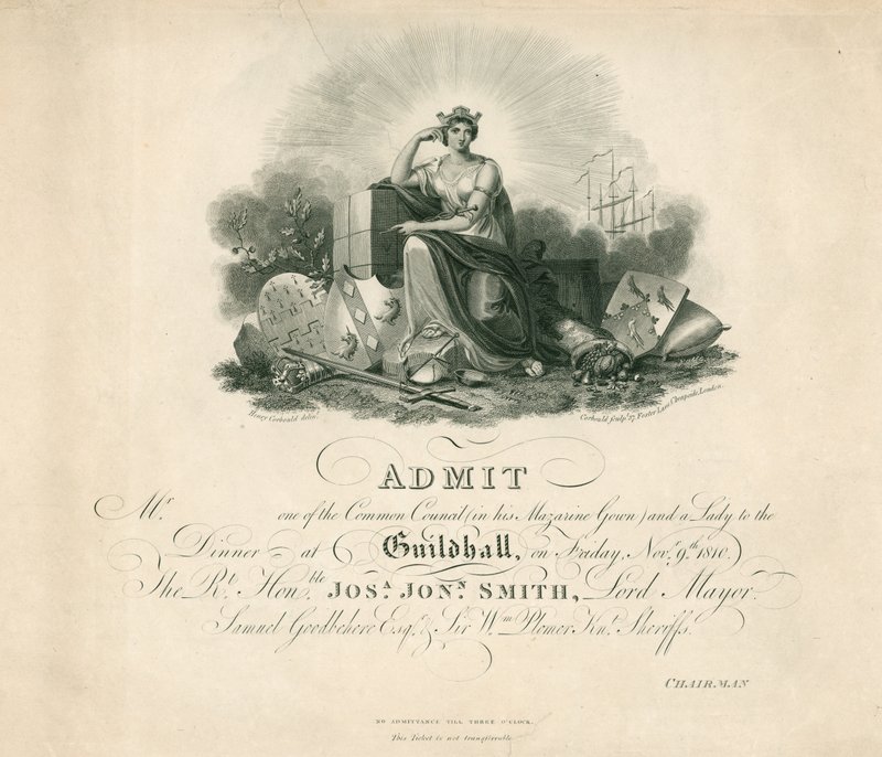 Meghívás egy bankettre a londoni Guildhallban, 1810. november 9-én alkotó: English School