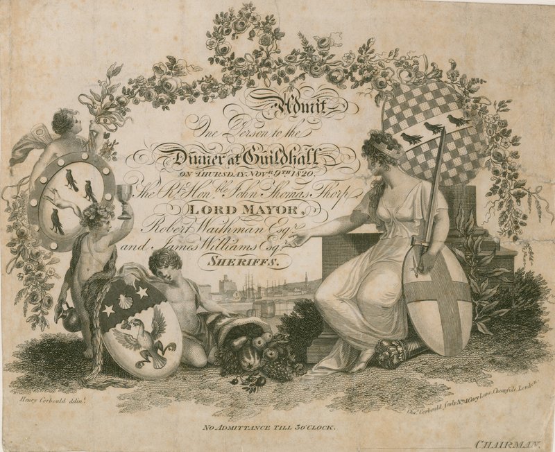 Meghívás egy bankettre a londoni Guildhallban, 1820. november 9-én alkotó: English School