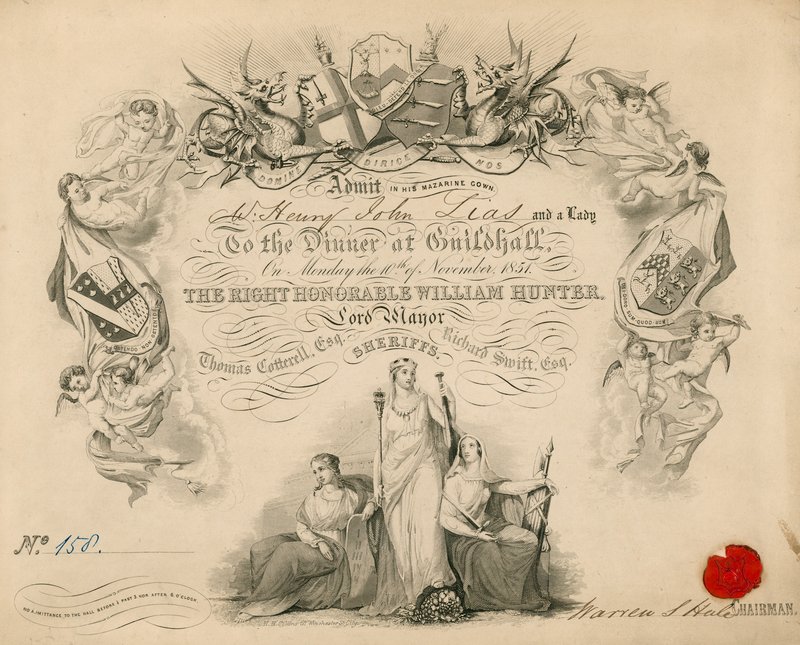 Meghívás egy bankettre a londoni Guildhallban, 1851. november 9-én alkotó: English School