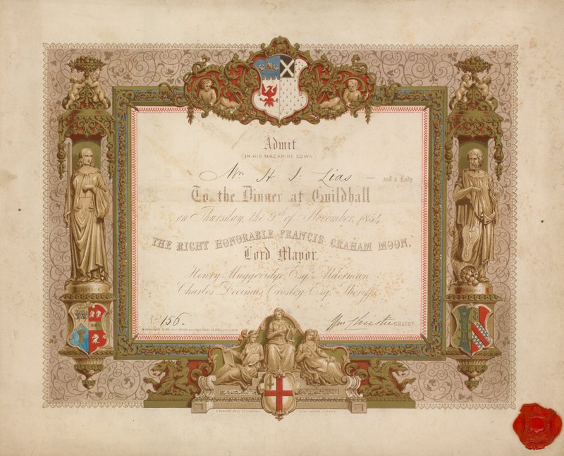 Meghívás egy bankettre a londoni Guildhallban, 1854. november 9-én alkotó: English School