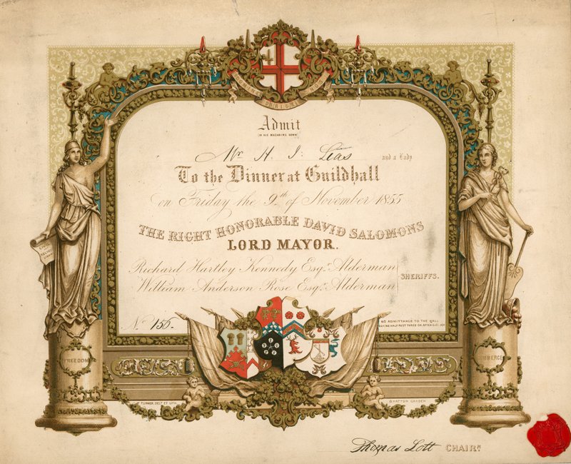 Meghívás egy bankettre a londoni Guildhallban, 1855. november 9-én alkotó: English School