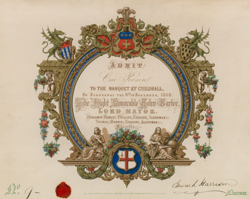 Meghívás egy bankettre a londoni Guildhallban, 1859. november 9-én alkotó: English School