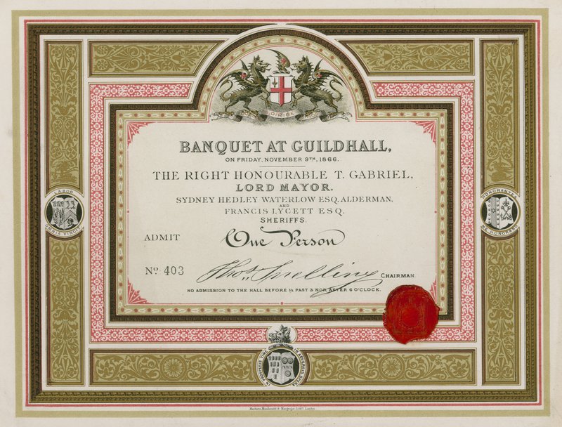 Meghívás egy bankettre a londoni Guildhallban, 1866. november 9-én alkotó: English School