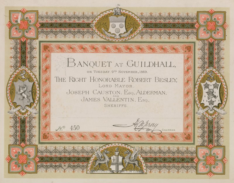 Meghívás egy bankettre a londoni Guildhallban, 1869. november 9-én alkotó: English School
