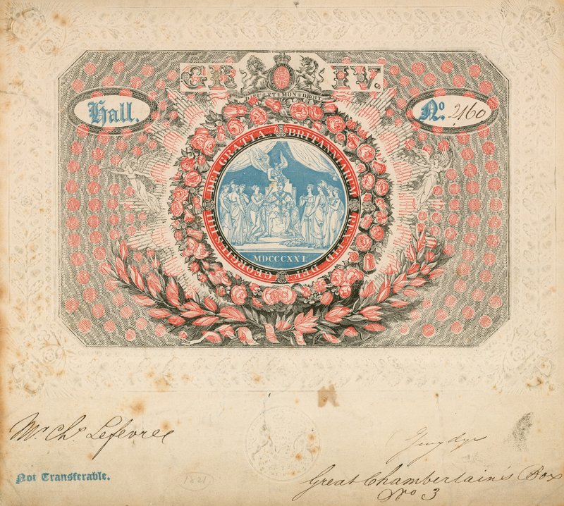 Meghívó IV. György 1821-es koronázására alkotó: English School