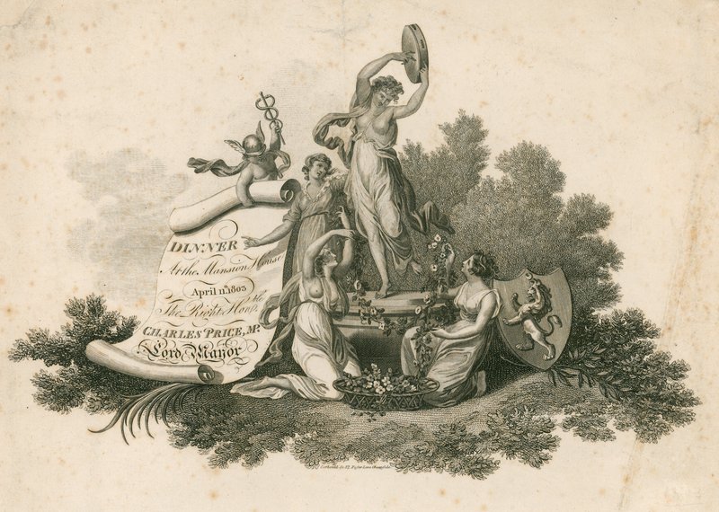 Meghívó a Lord Mayors vacsorájára a Mansion House-ban, London, 1803. április 11. alkotó: English School