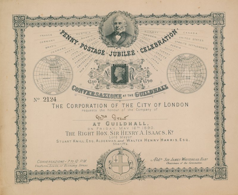 Meghívó a Penny Postage Jubileumi ünnepségre alkotó: English School