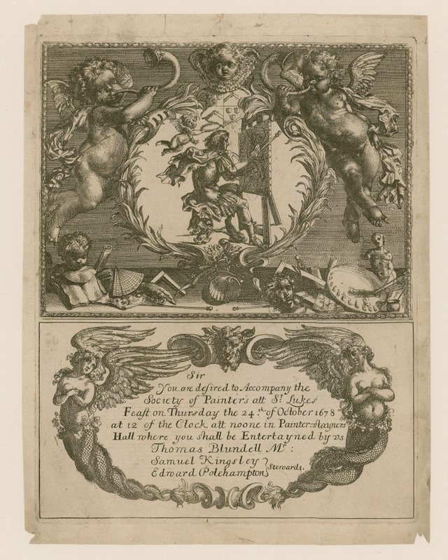 Meghívó a festők társaságába 1678. október 24-re alkotó: English School