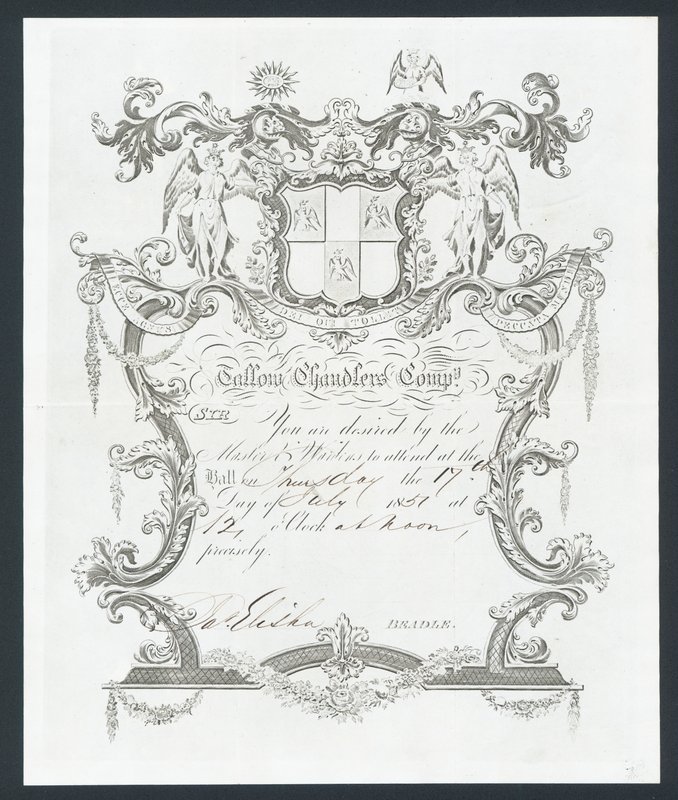 Meghívó a Tallow Chandlers Company báljára, Londonban alkotó: English School