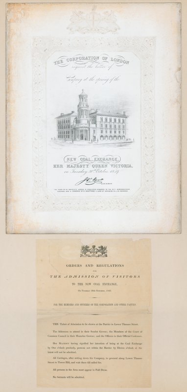 Meghívó az Új Szénbörze 1849. október 30-i megnyitására alkotó: English School