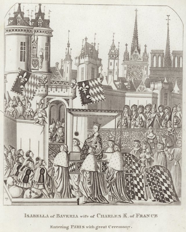 Baveriai Izabella, a francia Charles K. felesége, aki nagy szertartással belép Párizsba alkotó: English School