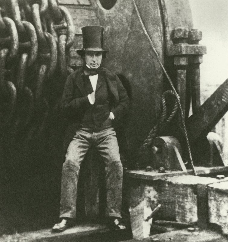 Isambard Kingdom Brunel, mérnök, a Great Eastern építése során (metszet) alkotó: English School