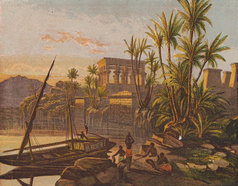 Philae szigete, Egyiptom (színes litográfia) alkotó: English School