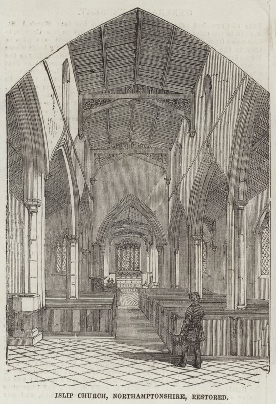 Islip templom, Northamptonshire, felújított (metszet) alkotó: English School