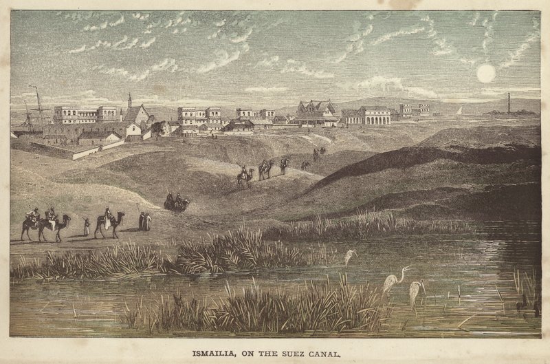 Ismailia, a Szuezi-csatornán (színes metszet) alkotó: English School