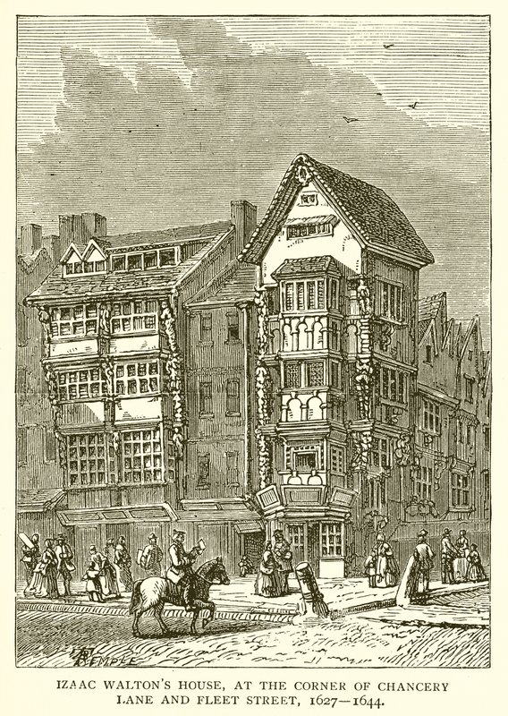 Izaac Waltons House, a Chancery Lane és a Fleet Street sarkában, 1627--1644 alkotó: English School