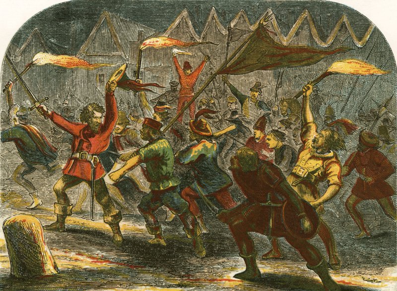 Jack Cade éjjel támadja Londont alkotó: English School