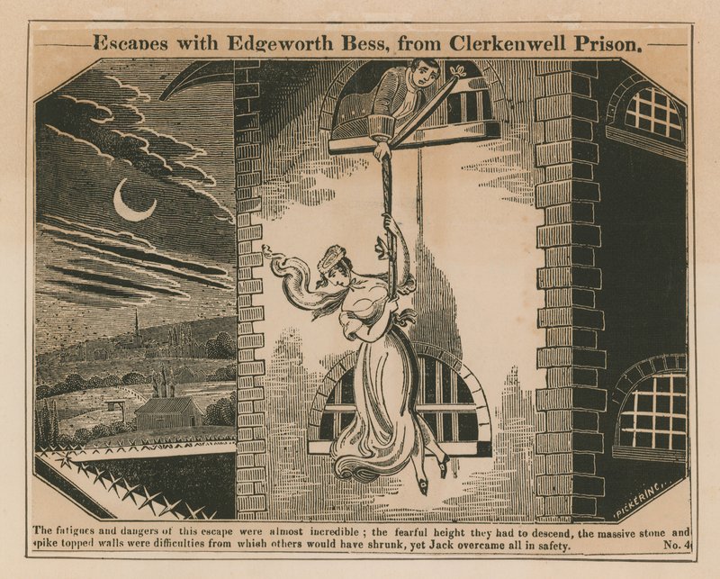 Jack Sheppard Edgeworth Bess-szel együtt megszökik a Clerkenwell börtönből alkotó: English School