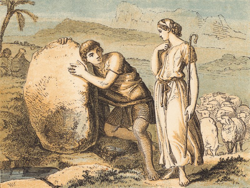Jacob és Rachel (színes metszet) alkotó: English School
