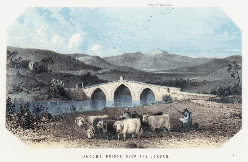 Jákob hídja a Jordánon (színes metszet) alkotó: English School
