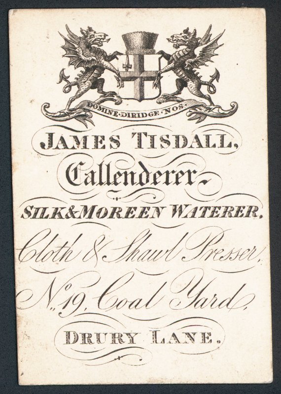 James Tisdall, Callenderer, Selyem és Moreen Waterer, kereskedelmi kártya alkotó: English School