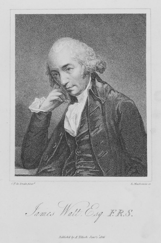James Watt, skót mérnök és feltaláló (metszet) alkotó: English School