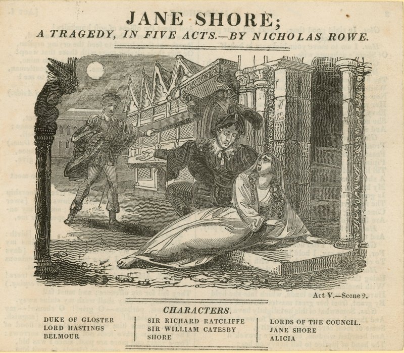 Jane Shore, tragédia öt felvonásban. alkotó: English School
