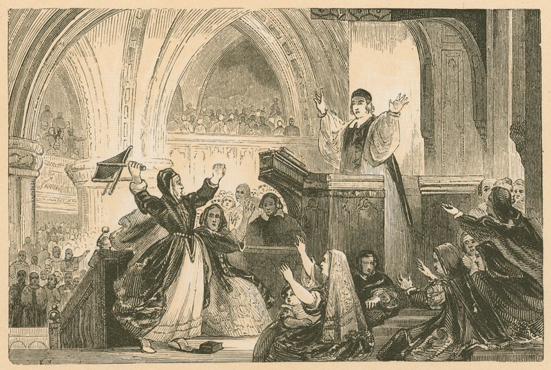Janet Geddes a St. Giles templomban, Edinburghban, 1637 alkotó: English School
