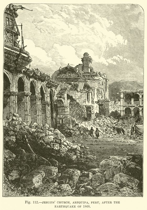 Jezsuiták temploma, Arequipa, Peru, az 1868-as földrengés után alkotó: English School