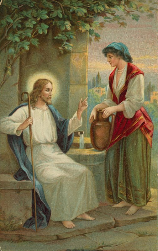 Jézus Krisztus és a szamariai asszony (kromolito) alkotó: English School