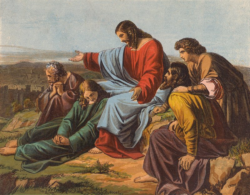 Jézus Krisztus sír Jeruzsálem felett (színes litográfia) alkotó: English School