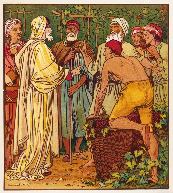 Jézus példázatai: A szőlőskert (színes litho) alkotó: English School