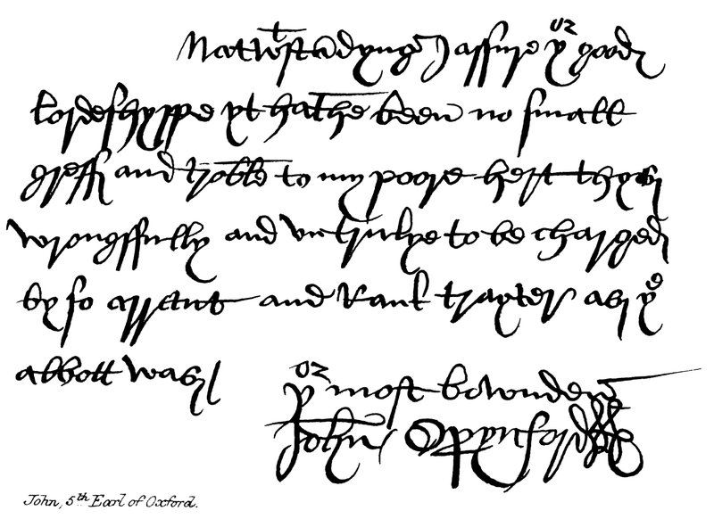 John, Oxford 5. grófja alkotó: English School