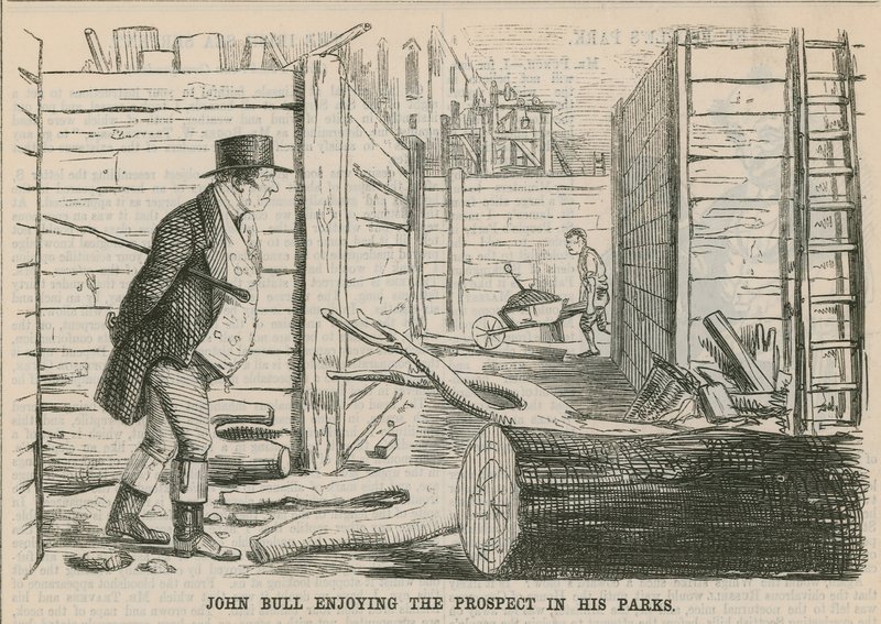 John Bull élvezi a kilátást a parkjaiban alkotó: English School