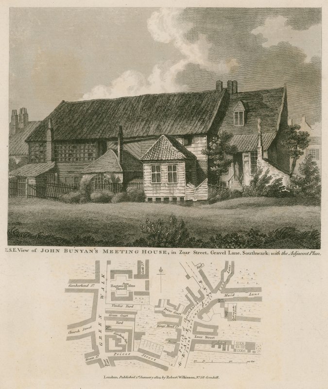 John Bunyans gyülekezeti ház, Zoar Street, Gravel Lane, Southwark alkotó: English School