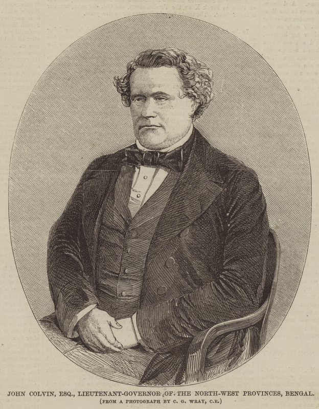 John Colvin, Esquire, bengáli északnyugati tartományok kormányzóhelyettese (metszet) alkotó: English School