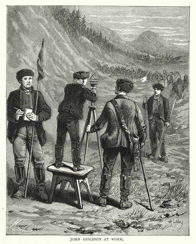 John Ericsson munka közben (metszet) alkotó: English School