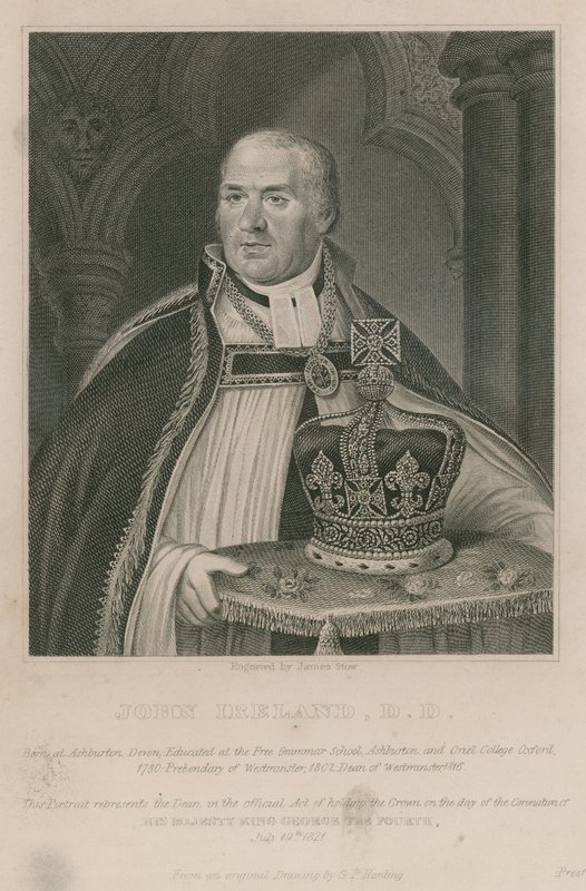 John Ireland, aki IV. György király koronázásán tartotta a koronát alkotó: English School