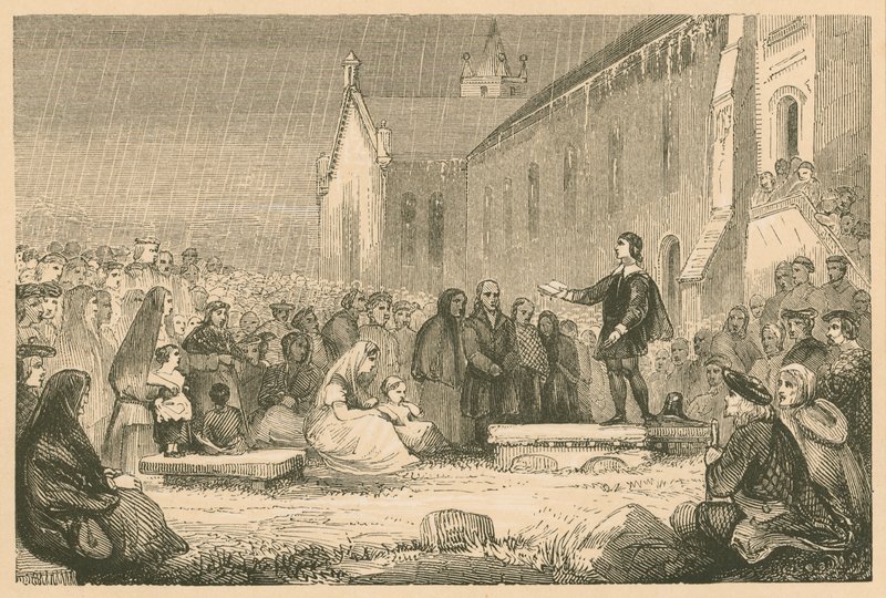 John Livingston prédikál a Kirk of Shottsban alkotó: English School