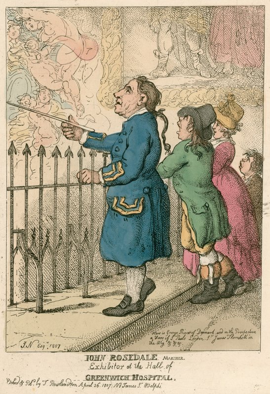 John Rosedale, tengerész, kiállító a Greenwich Kórház csarnokában, Londonban alkotó: English School