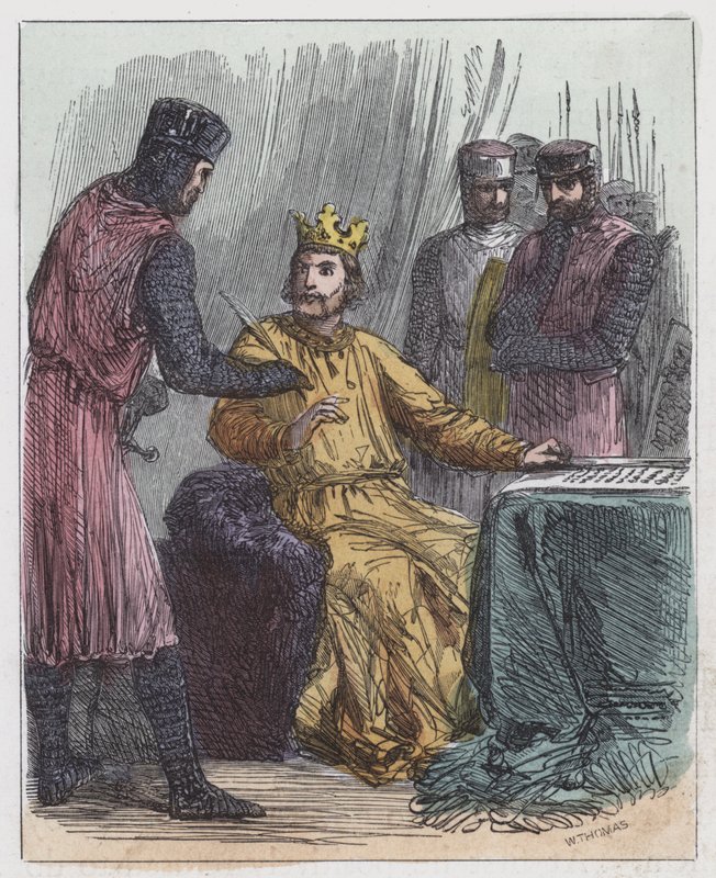 John Signing Magna Charta (színes metszet) alkotó: English School