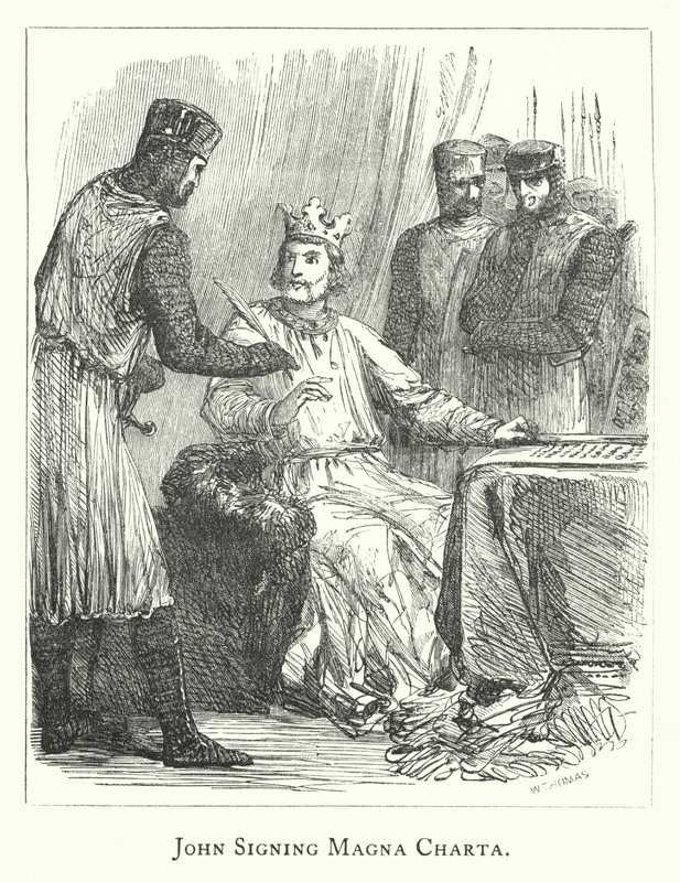 John aláírta a Magna Chartát (metszet) alkotó: English School
