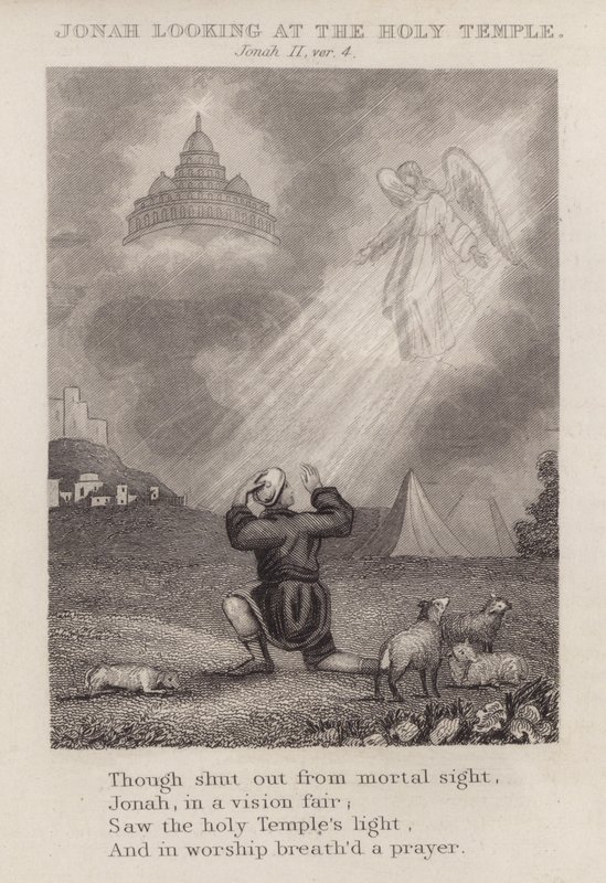 Jónás a Szent Templomot nézi, Jonah II, ver 4 (metszet) alkotó: English School