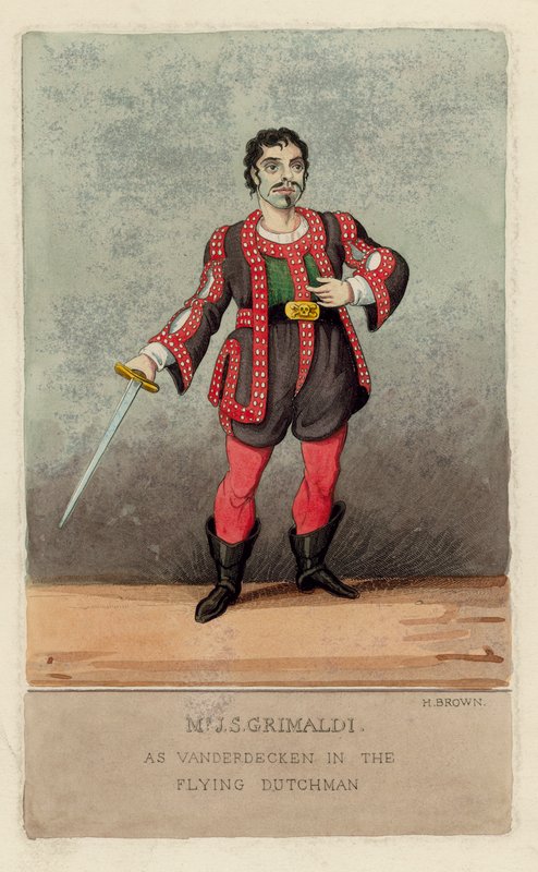 Joseph Grimaldi Vanderdecken szerepében A repülő hollandban alkotó: English School