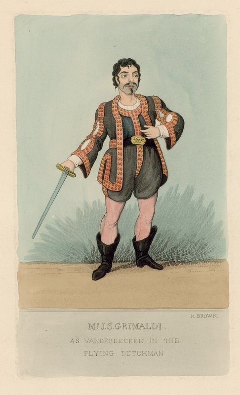Joseph Grimaldi Vanderdecken szerepében A repülő hollandban alkotó: English School
