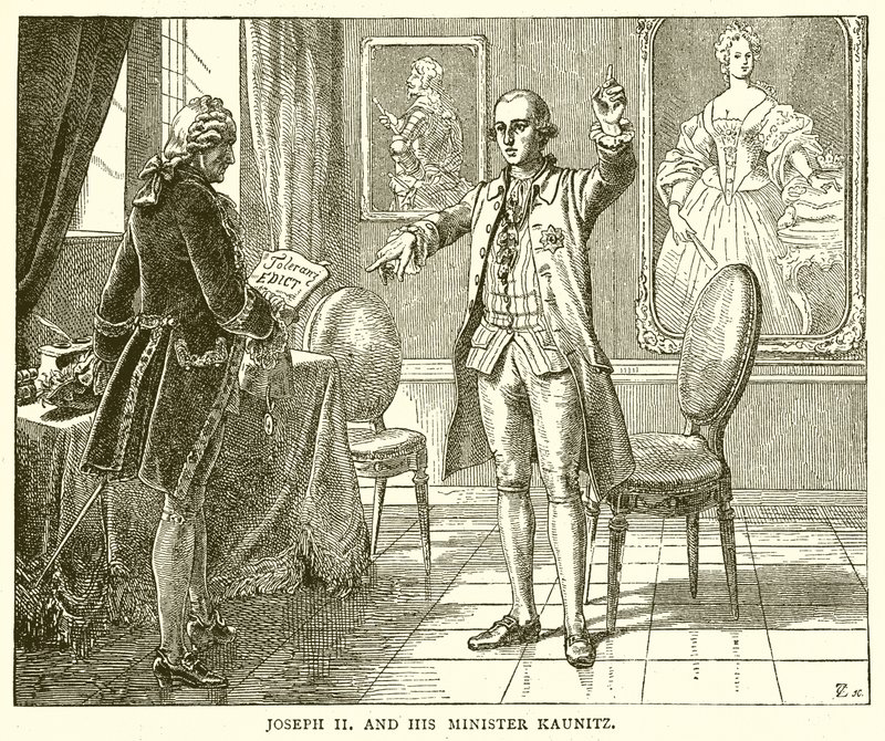 II. József és minisztere, Kaunitz alkotó: English School